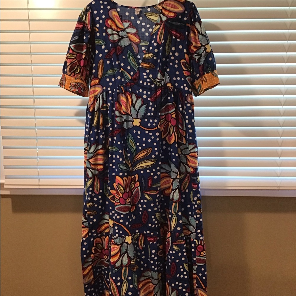 Floral Blue Midi Dress